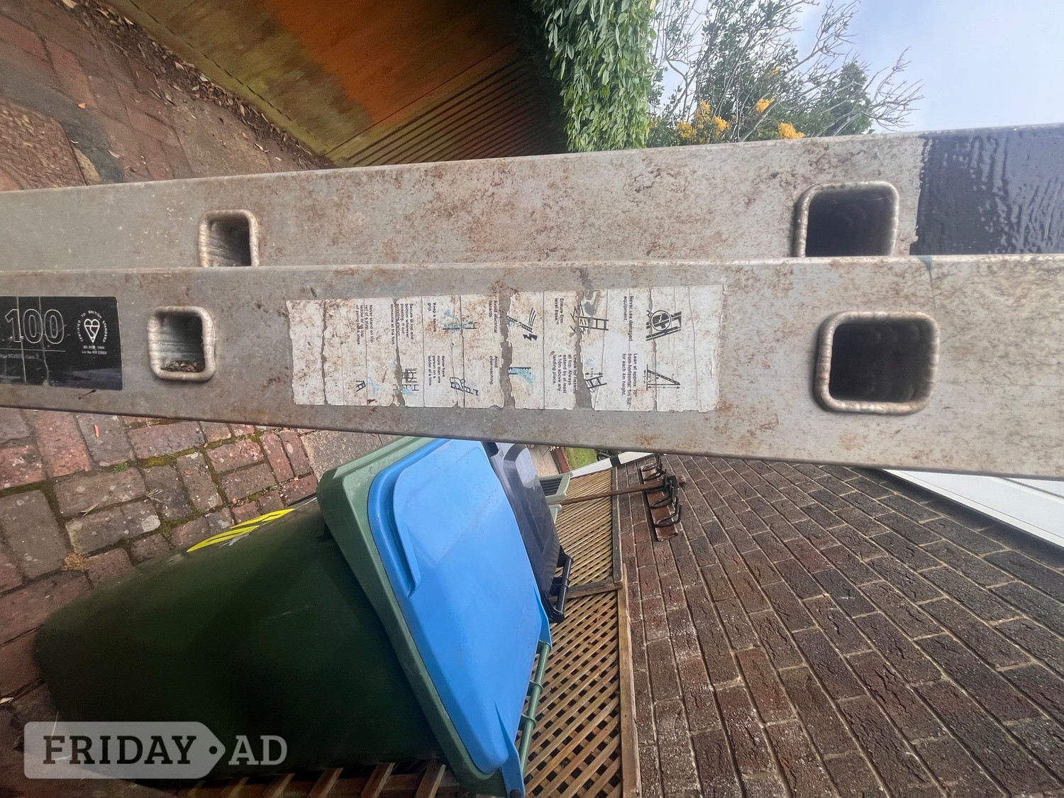 Young man 100 heavy duty ladder in Littlehampton