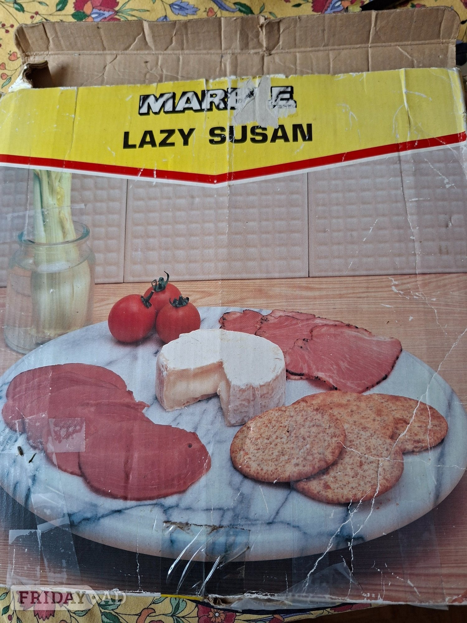 Marble Lazy Susan/ cheese board. 12 inch diameter