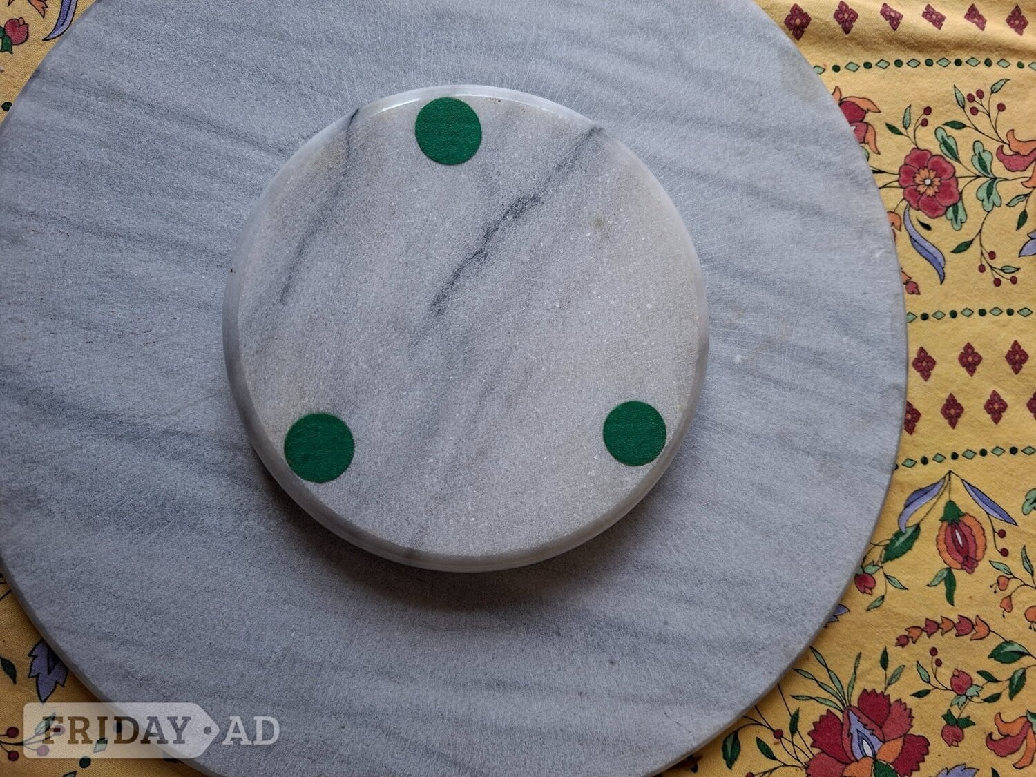 Lewes Marble Lazy Susan/ cheese board. 12 inch diameter