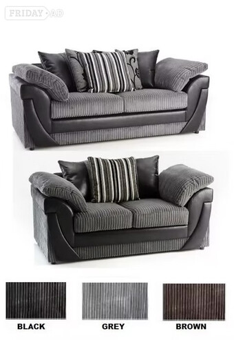 LUSH 3&2 SOFAS - BLACK/GREY