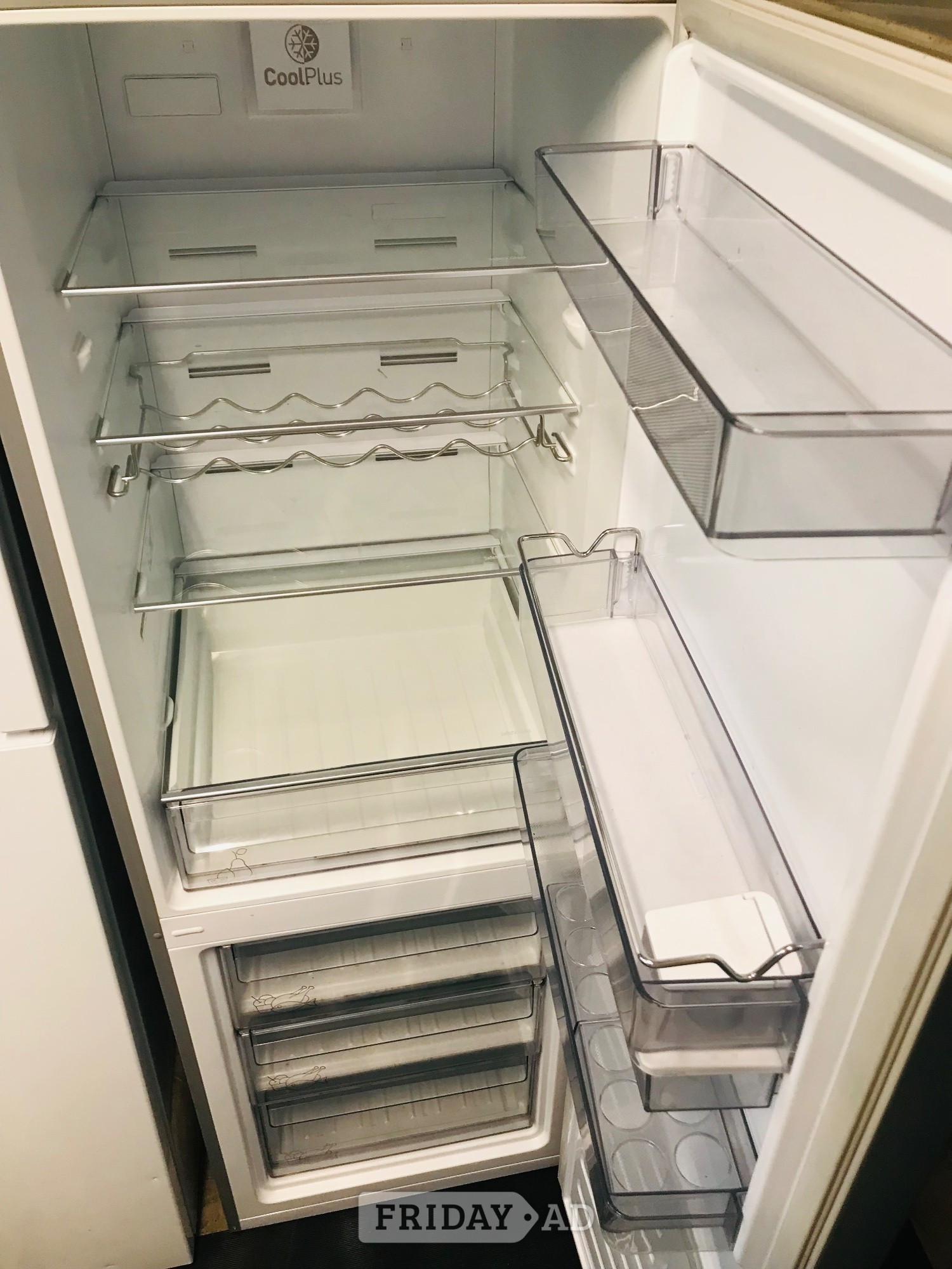 Grundig Silver colour fridge freezer with water dispenser 