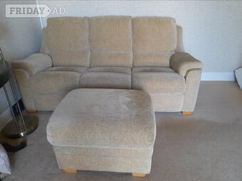 Reduced for quick sale Sofa 3 seater and ottoman with storage .