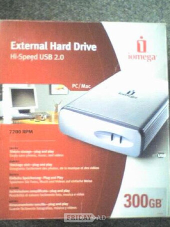 Iomega External 300Gb Hi-Speed USB 2.0 Hard Drive for PC / MAC.