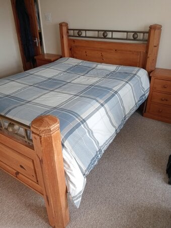 King size wood/ironwork bed - No mattress - Character furniture