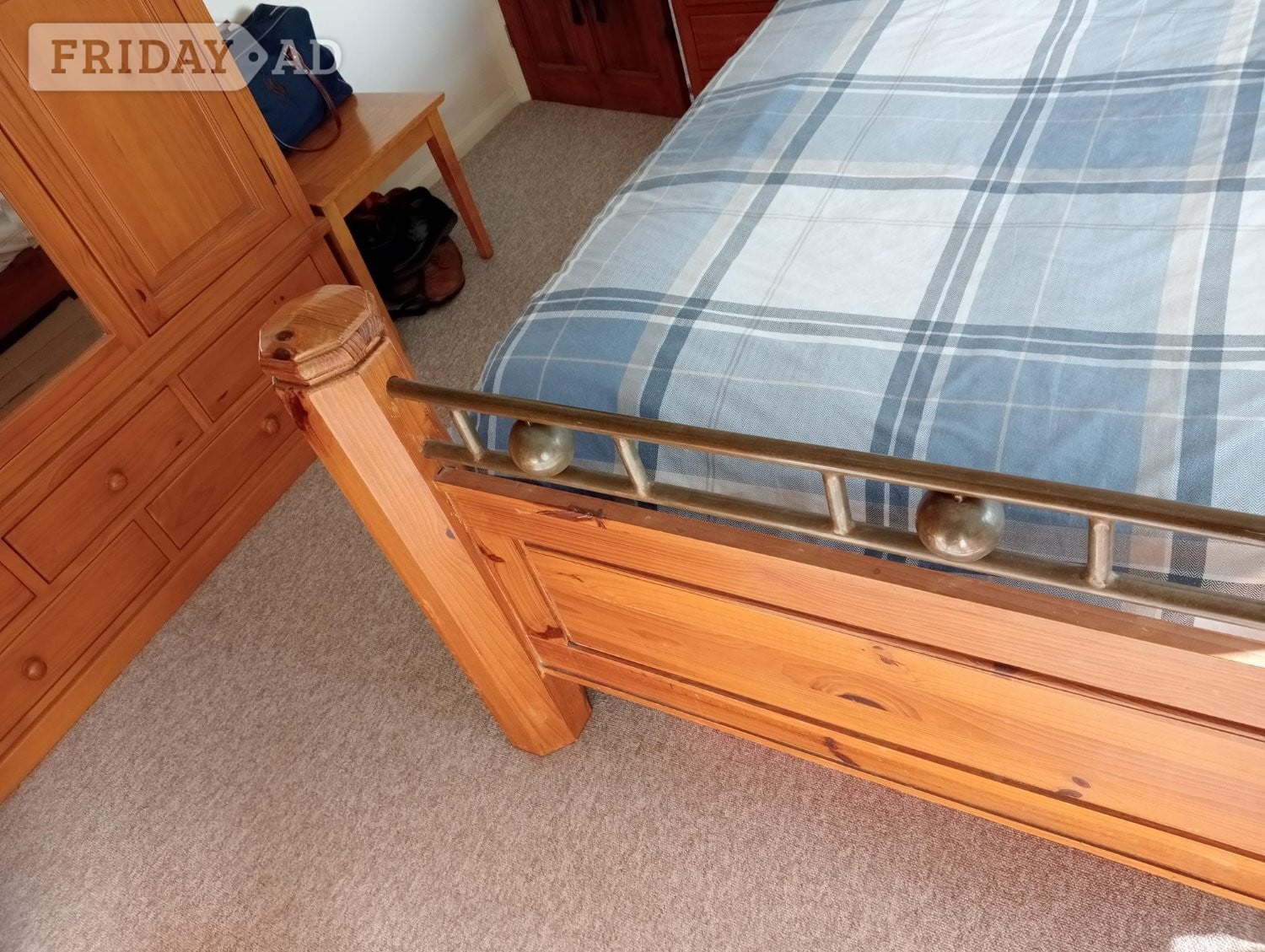 King size wood/ironwork bed - No mattress - Character furniture - Furniture