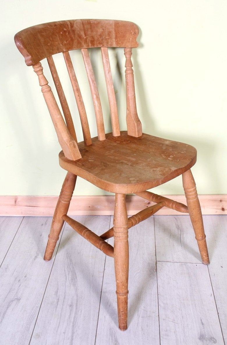 UK Delivery - Set Of 6 Very Rustic Old Solid Farmhouse Chairs