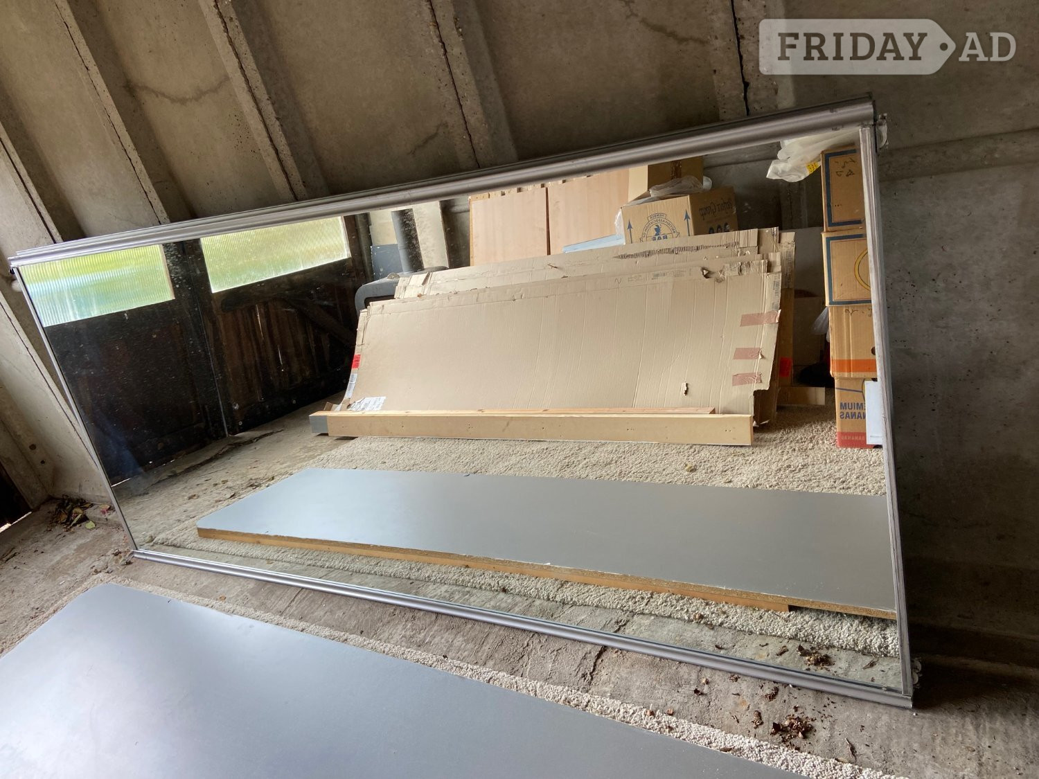 Glass mirror long length 2 sliding doors wardrobe 243cms x 107cms in Harrow