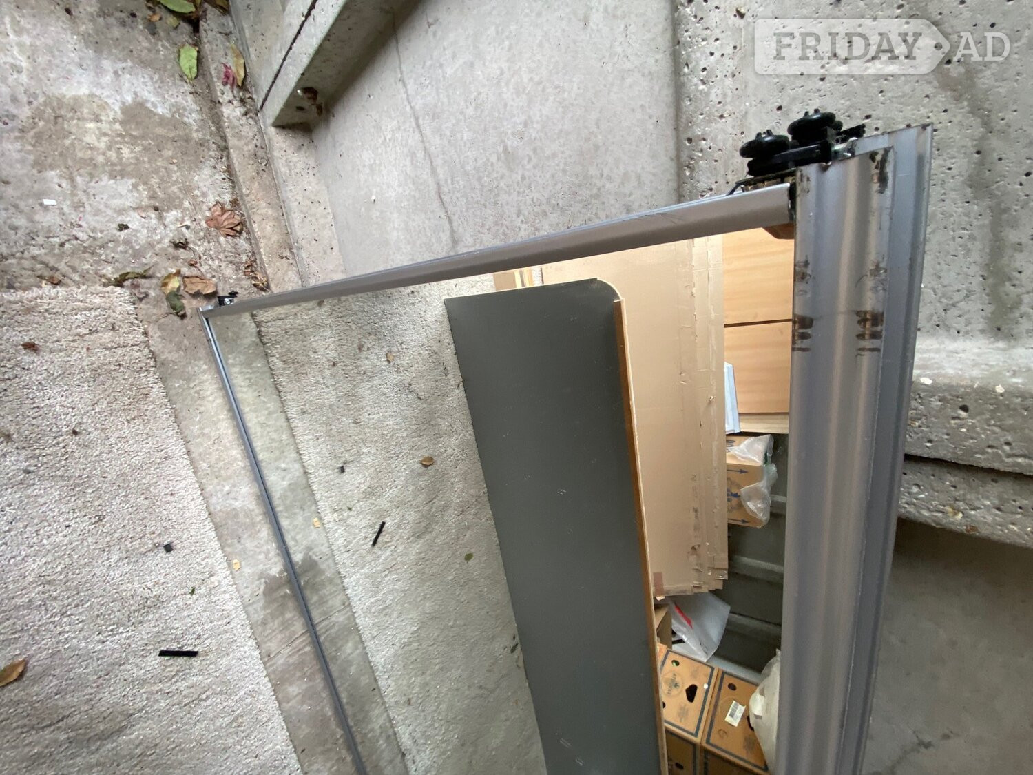 Harrow Glass mirror long length 2 sliding doors wardrobe 243cms x 107cms