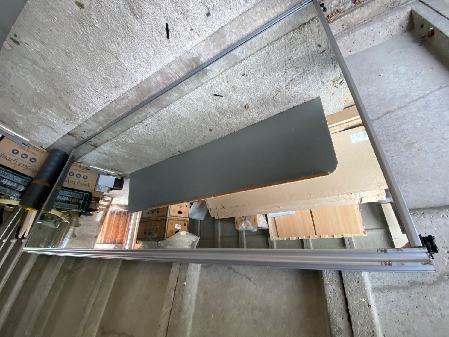 Glass mirror long length 2 sliding doors wardrobe 243cms x 107cms
