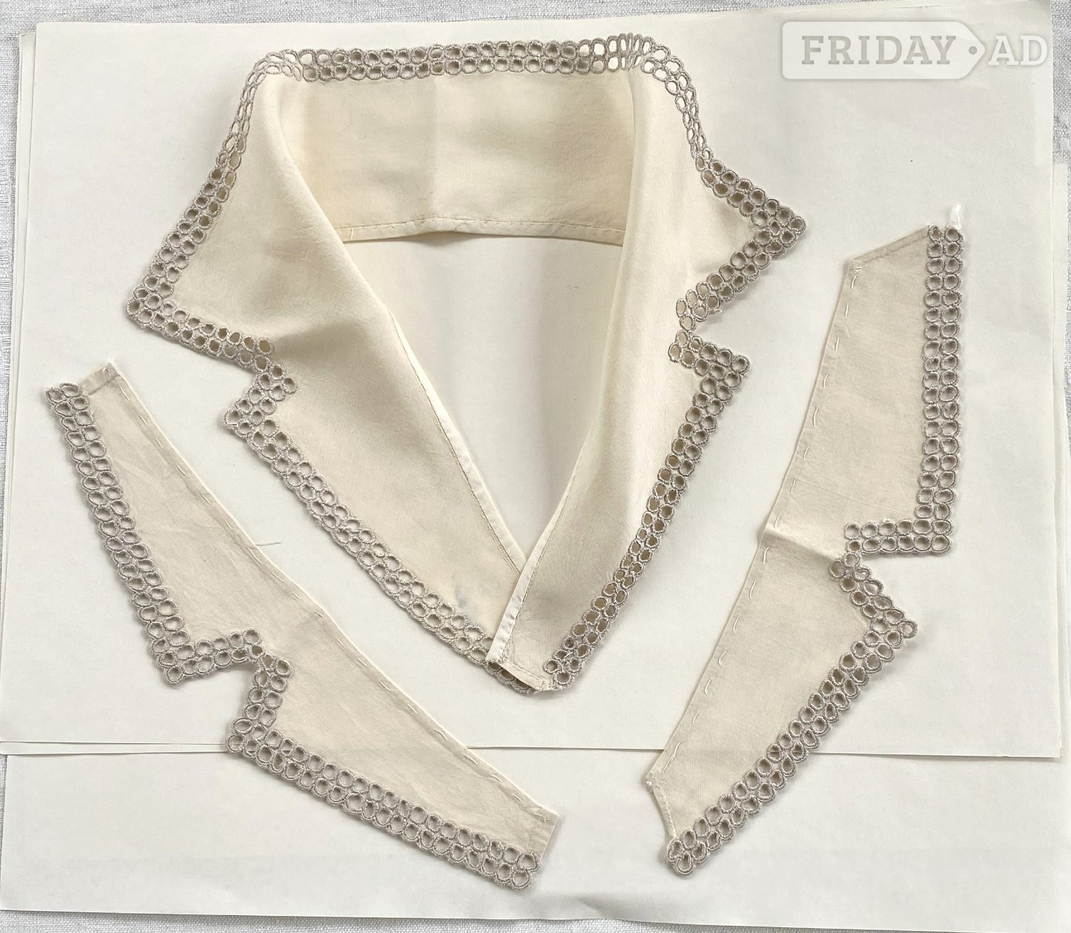 Vintage silk collar and cuffs ensemble in Cardiff