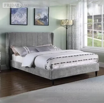 DOUBLE - AMELIA BED FRAME - DARK GREY FABRIC