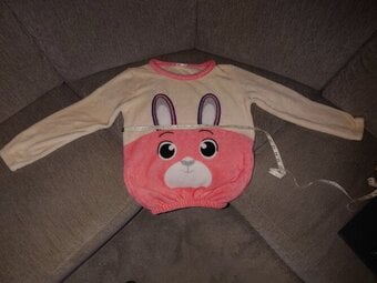 New Flannel Women Rabbit Pyjama set pink and cream