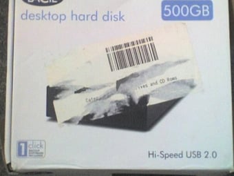 LACIE 500Gb Black External Hard Drive , USB2 Interface with PSU & Cables