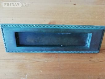 Letterbox, door handle & key escutcheon in solid brass