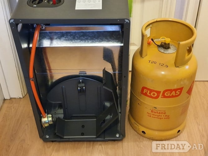 NEW GREENGEAR GREY/BLACK 4.2kW INDOOR MOBILE GAS HEATER FULL GAS BOTTLE - Heating & Cooling