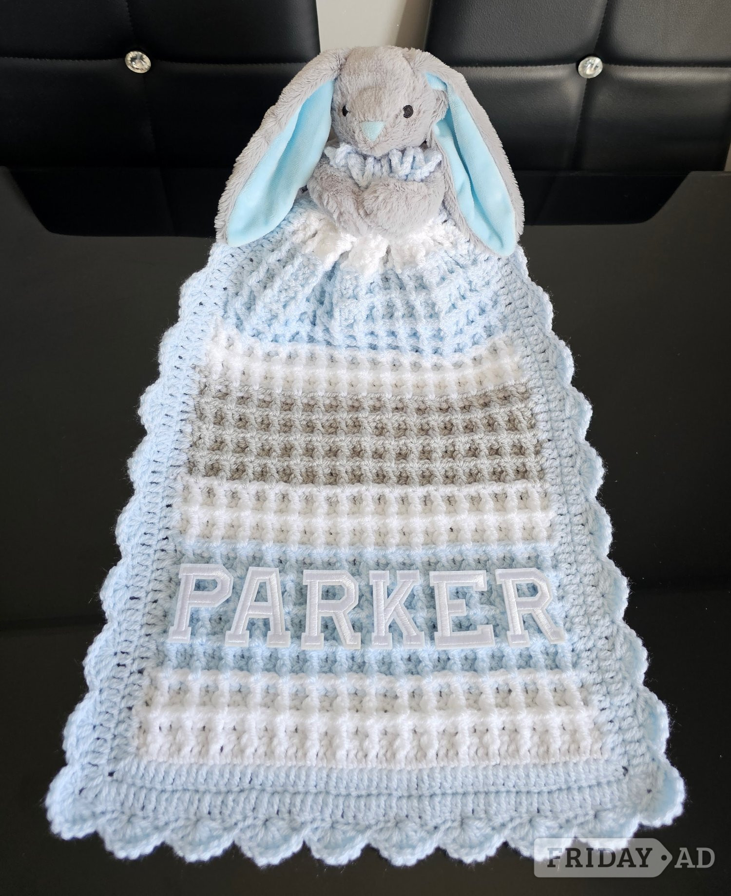 Gosport Crochet Baby Comfort Blankets, Personalised, Various colours