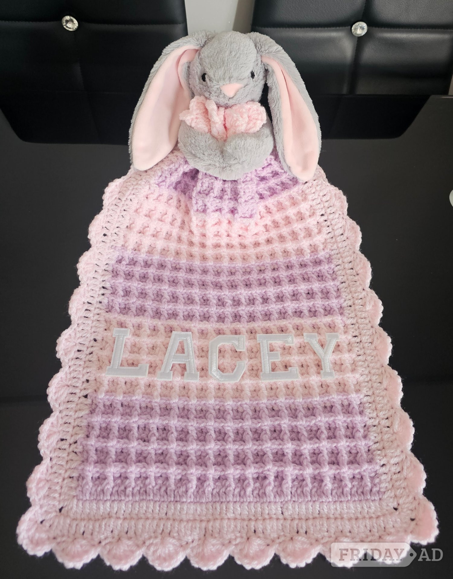 Crochet Baby Comfort Blankets, Personalised, Various colours - Baby & Kids