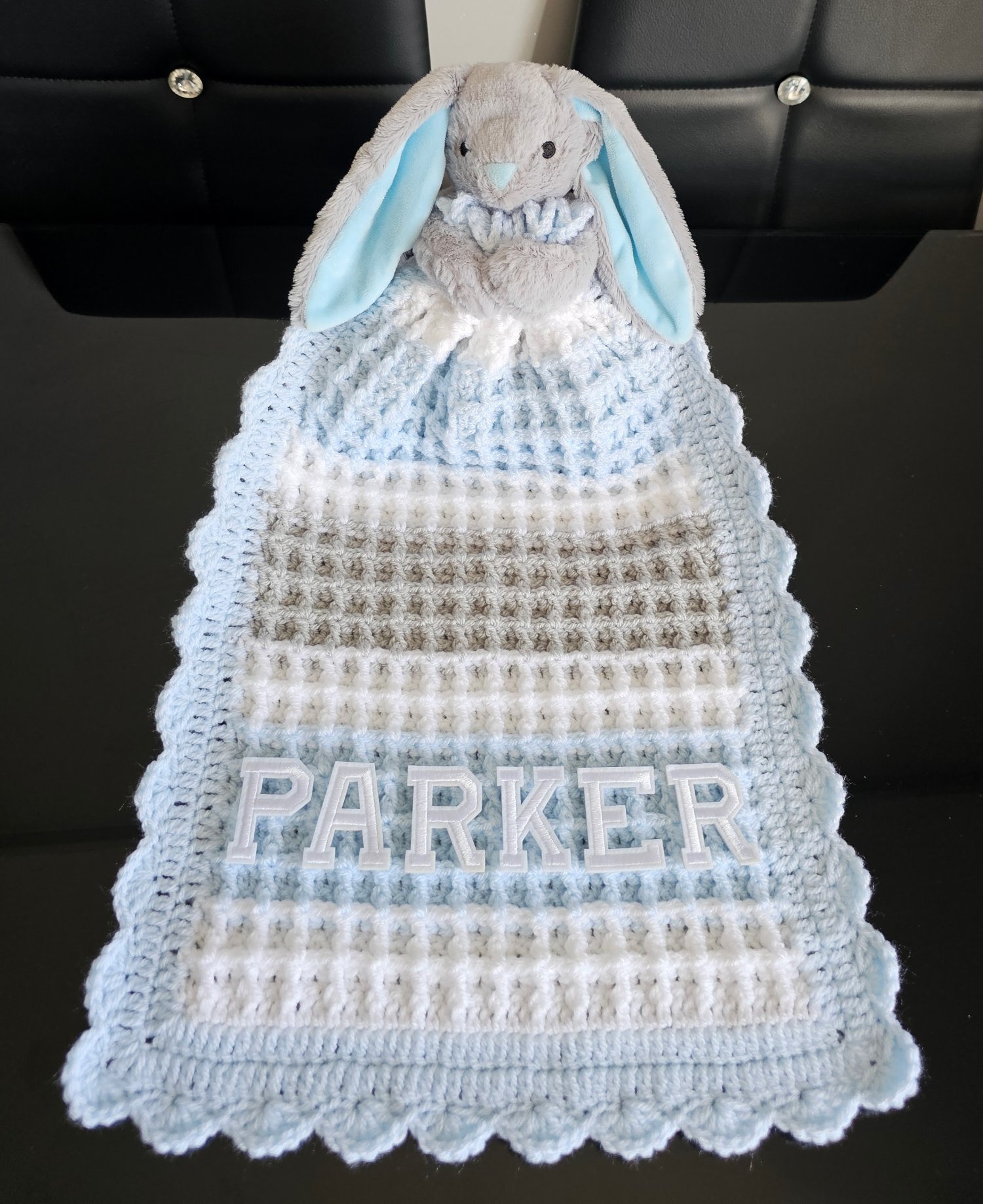 Gosport Crochet Baby Comfort Blankets, Personalised, Various colours