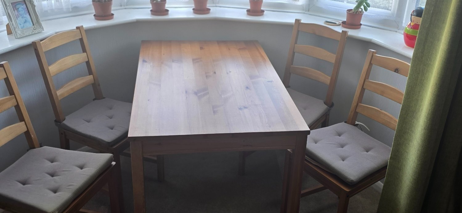 IKEA Dining Table with 4 Chairs Used Good Condition