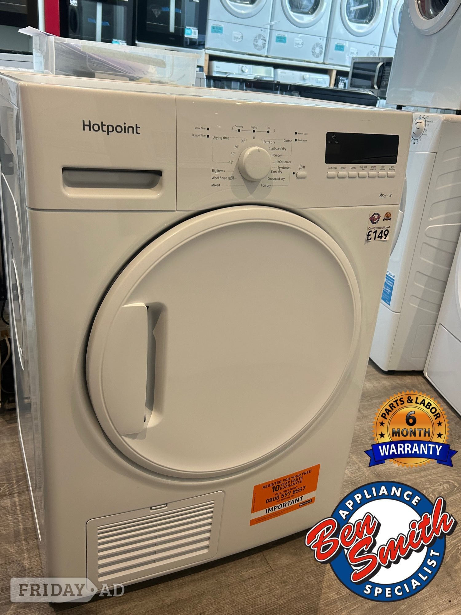 HOTPOINT 8KG DRYER in St. Leonards-On-Sea
