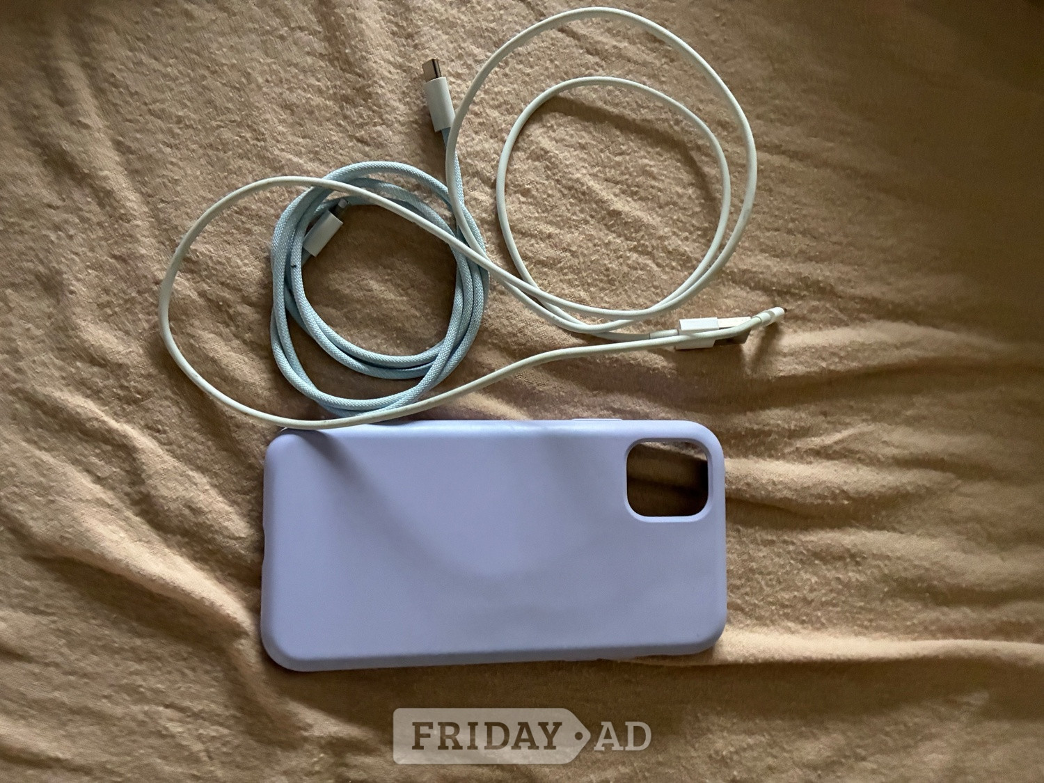 Silicone case and 2 charging cables for iPhone 11 in Bexhill-On-Sea