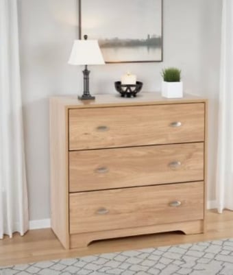 CARLTON 3 DRAWER CHEST - OAK EFFECT