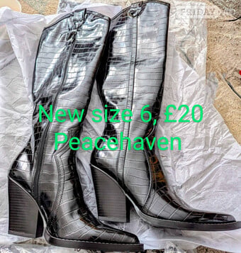 Women's new black boots size 6