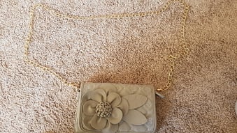 Ladies grey evening shoulder or clutch handbag as new