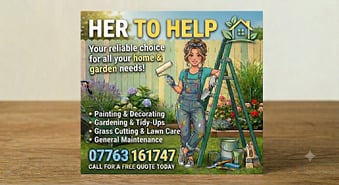 Handy woman gardening/decorating 