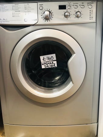 Indesit 7kg load wash & 5kg dry silver colour washer dryer