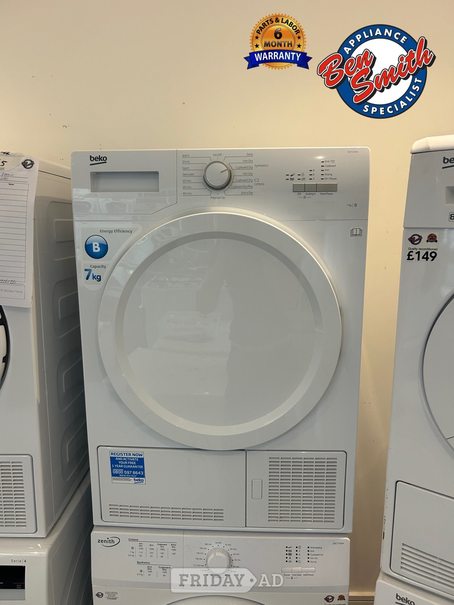 BEKO 7KG DRYER in St. Leonards-On-Sea