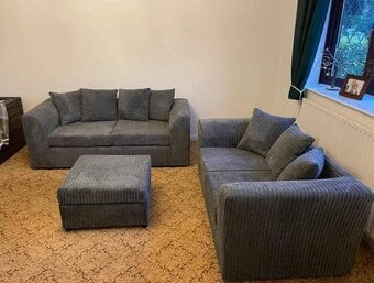 🛋️ Grey Corded 3+2 Sofa Set | Brand New | Fast Delivery 🚚