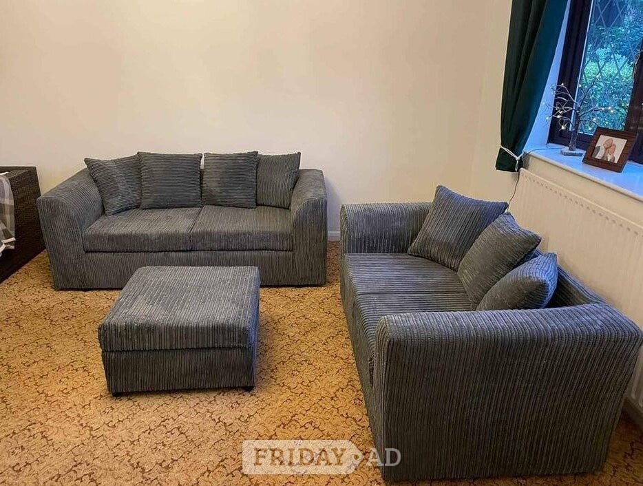 🛋️ Grey Corded 3+2 Sofa Set | Brand New | Fast Delivery 🚚 in Wednesbury