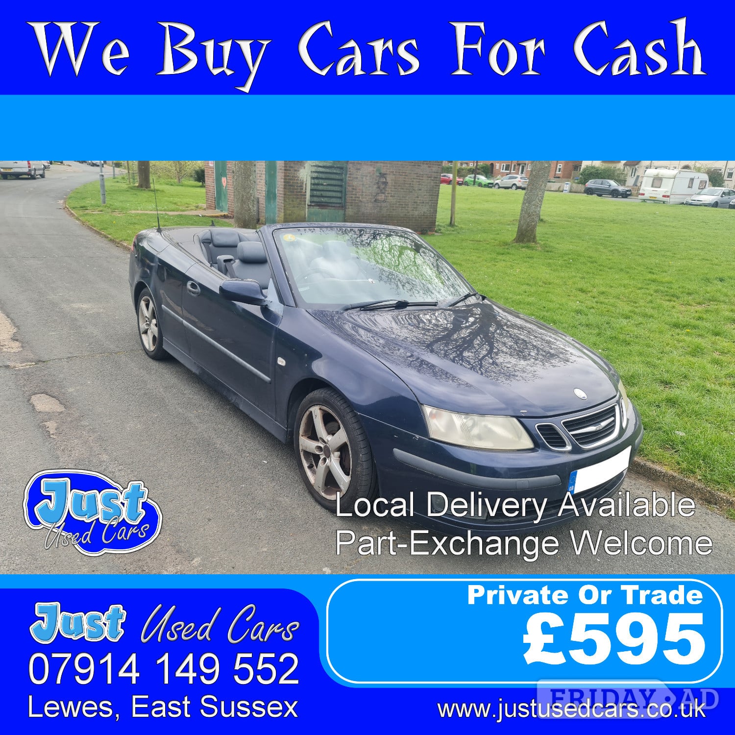 Saab 9-3 2.0 Vector 150BHP (Manual Petrol) 54 Reg 2004 82,701 in Lewes
