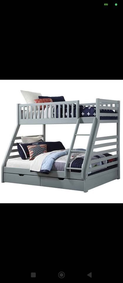 Flair Ollie Grey Triple Sleeper Bunk Bed – Double + Single 