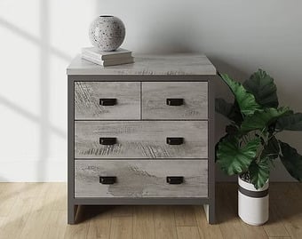BOSTON 2+2 DRAWER CHEST OF DRAWERS - GREY