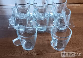 8 New Small Glass Cups