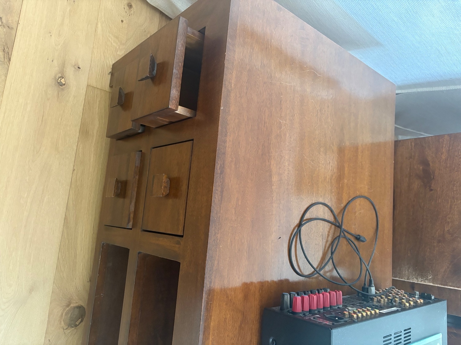 Worthing Large solid wood tv unit.   With drawers. Mango wood style