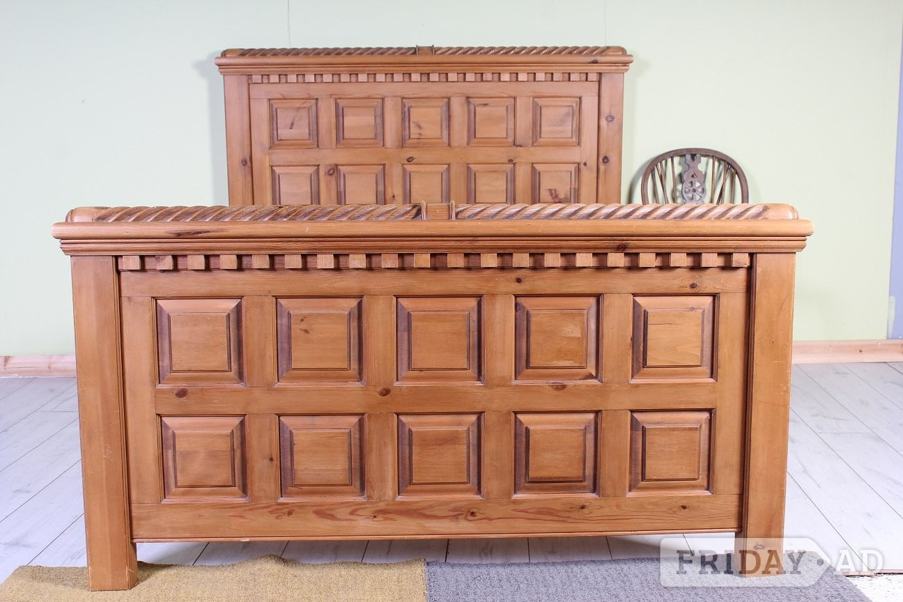 Delivery Options - Lovely Heavy Thick Pine Double Bed Sturdy in Hailsham