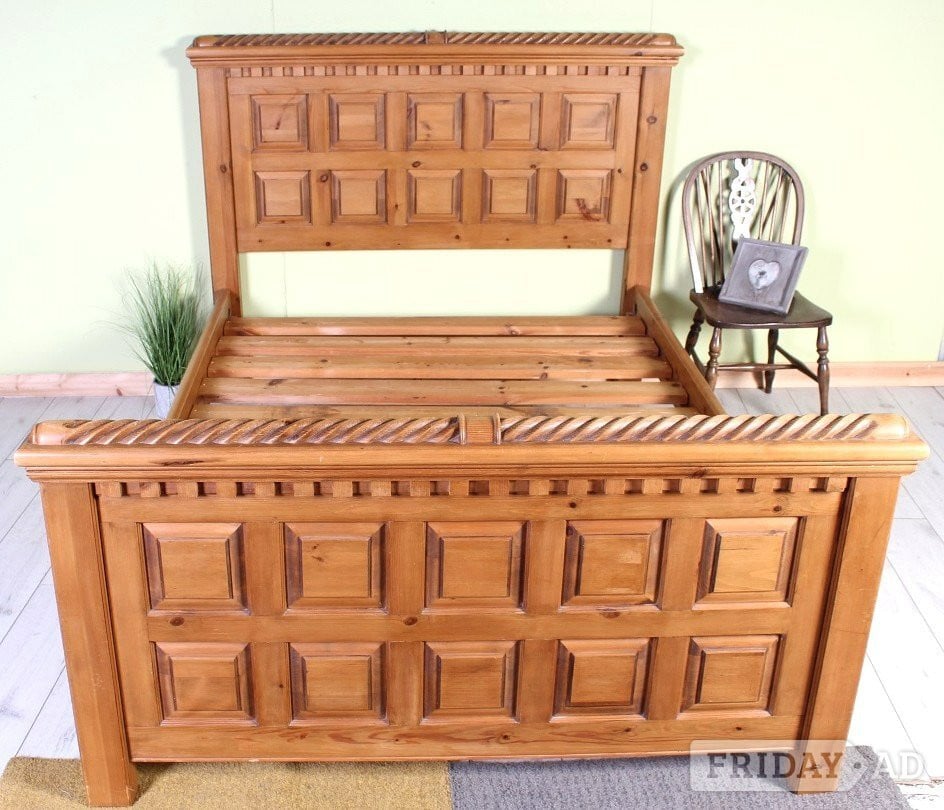 Hailsham Delivery Options - Lovely Heavy Thick Pine Double Bed Sturdy