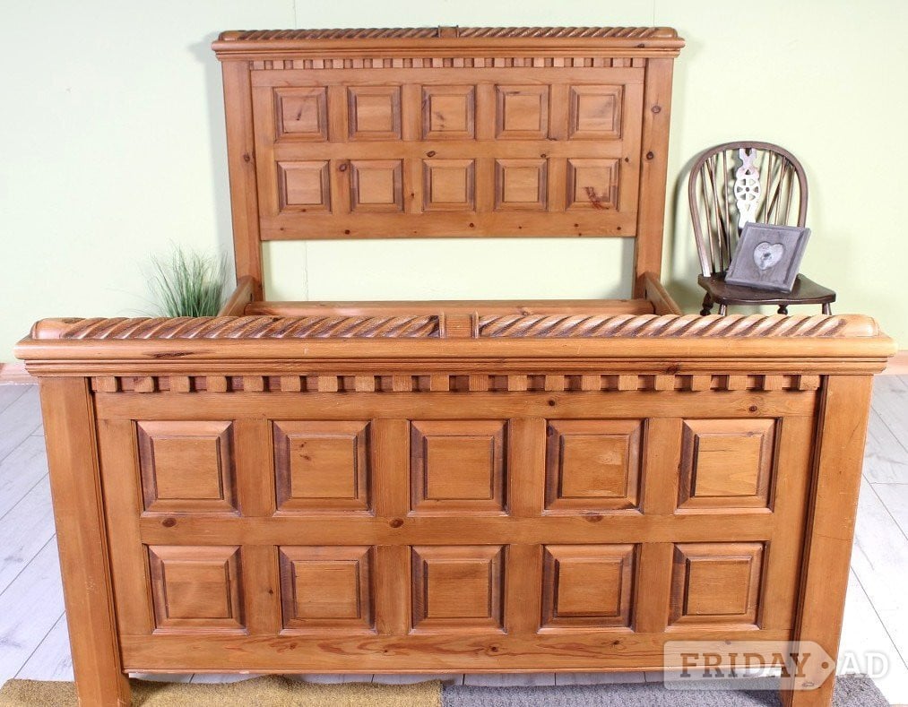 Delivery Options - Lovely Heavy Thick Pine Double Bed Sturdy - Furniture