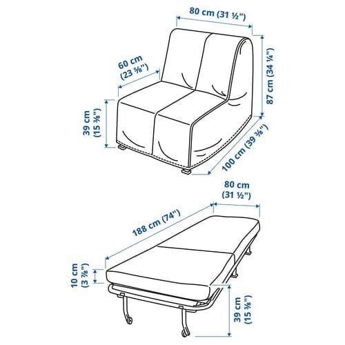 IKEA LYCKSELE LÖVÅS Chair Bed - Furniture