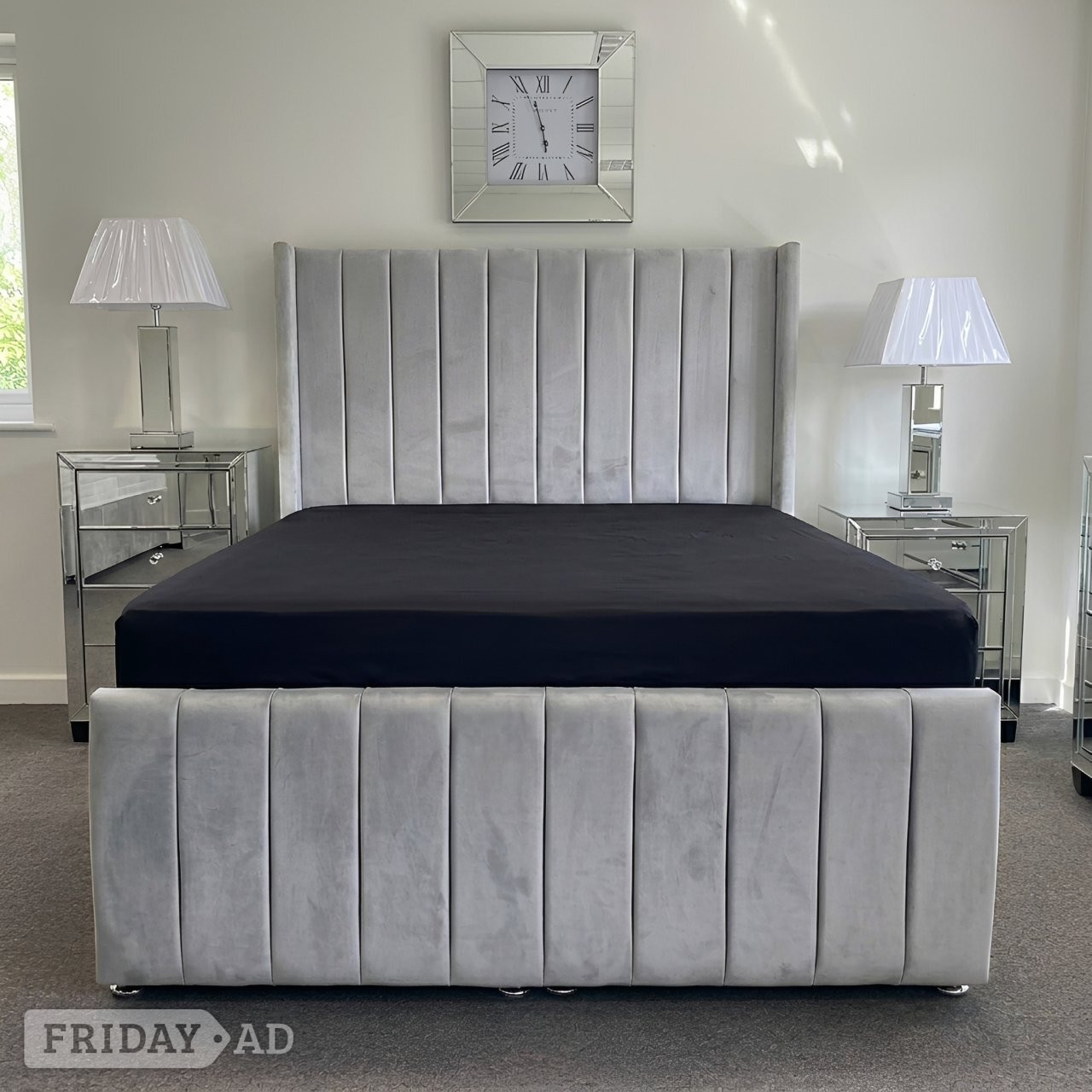 Grey Double/King Size Bed & Mattress For Sale !!