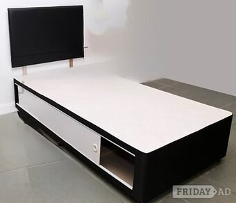 SINGLE DIVAN BASE WITH SLIDE STORAGE AND HB