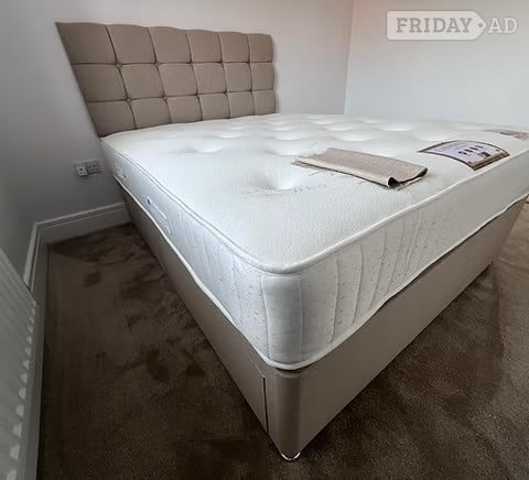 CASHMERE 1000 POCKET MATTRESS WITH BASE 2 DRAWERS AND HB - DOUBLE