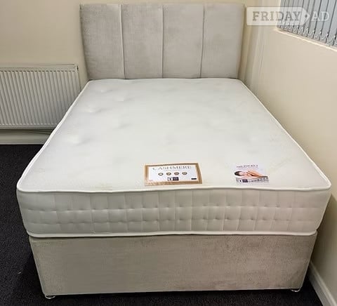 CASHMERE 1000 POCKET MATTRESS WITH BASE 2 DRAWERS AND HB - DOUBLE - Furniture in Rotherham