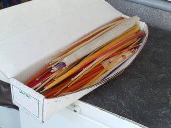 BOX OF WAX CANDLES