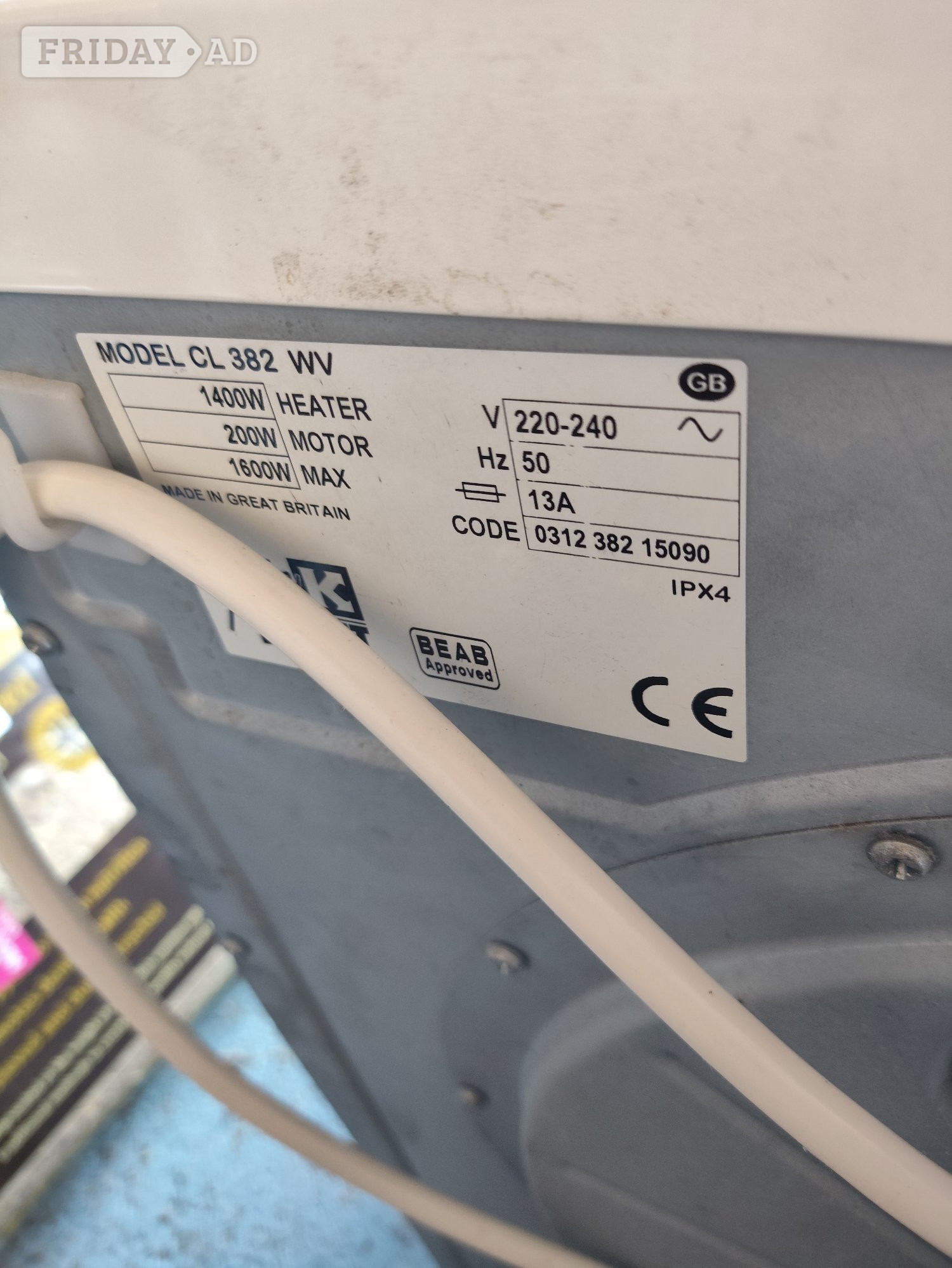 Small White Knight vented Tumble Dryer CL382WV - Home Appliances