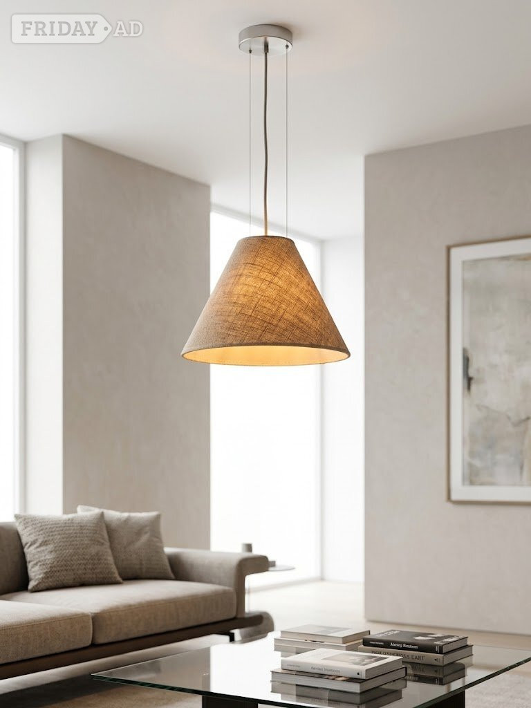 Fabric Pendant Light Shade - Beige, Good condition in Peterborough
