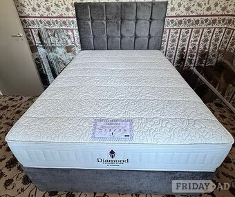SUPER KING -DIAMOND 1000 POCKET MATTRESS WITH BASE & HEADBOARDS 